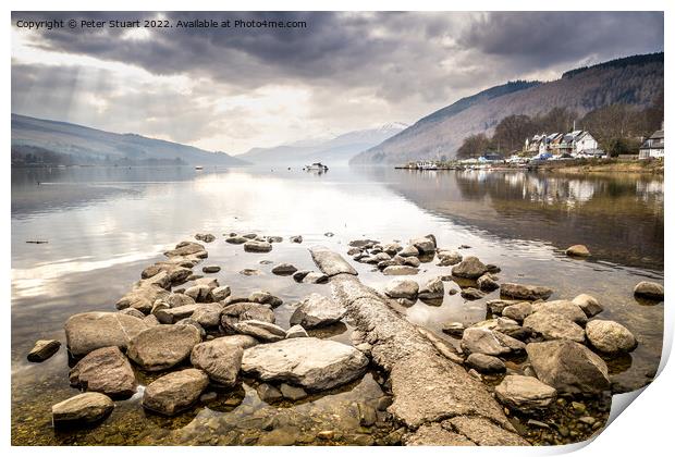 Loch Tay is a freshwater loch in the central highlands of Scotla Print by Peter Stuart