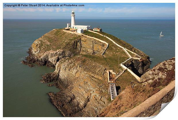  South Stack Lighthouse Print by Peter Stuart