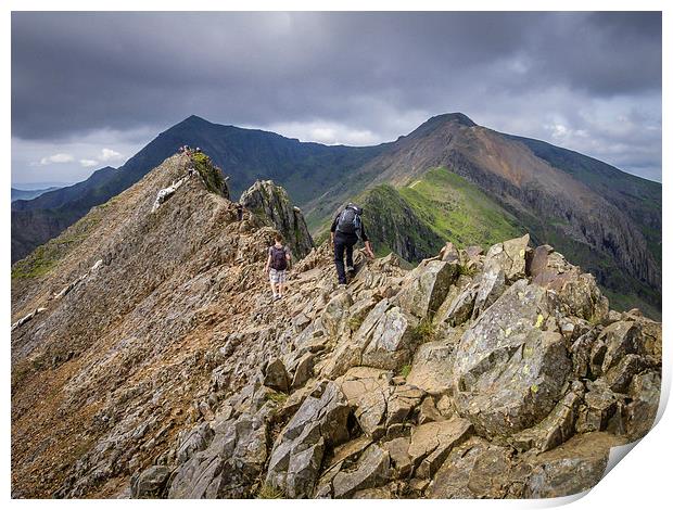  Balance on Crib Goch Print by Peter Stuart