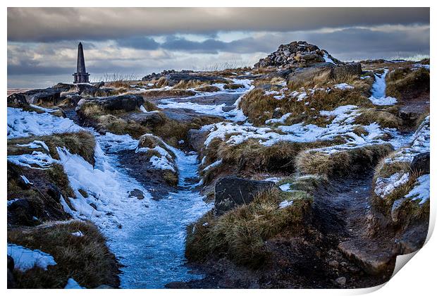 Stoodley Pike in Winter Print by Peter Stuart