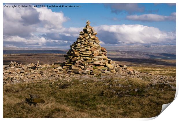 Fountains Fell from Malham Tarn Print by Peter Stuart