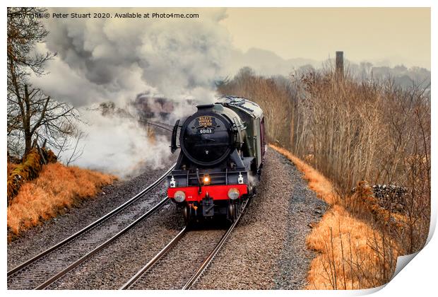 The Flying Scotsman on the Settle to Carlisle train line Print by Peter Stuart