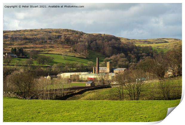 Langcliffe High Mill near Settle in the Yorkshire  Print by Peter Stuart