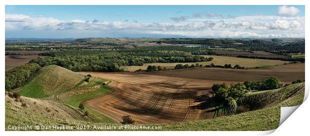 Harvested field from Cley Hill Print by Dan Hopkins