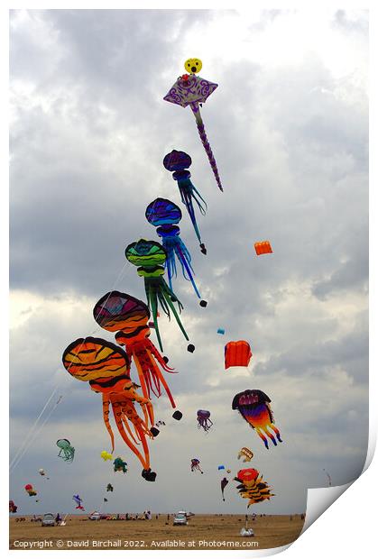 Lytham St. Annes kite festival. Print by David Birchall