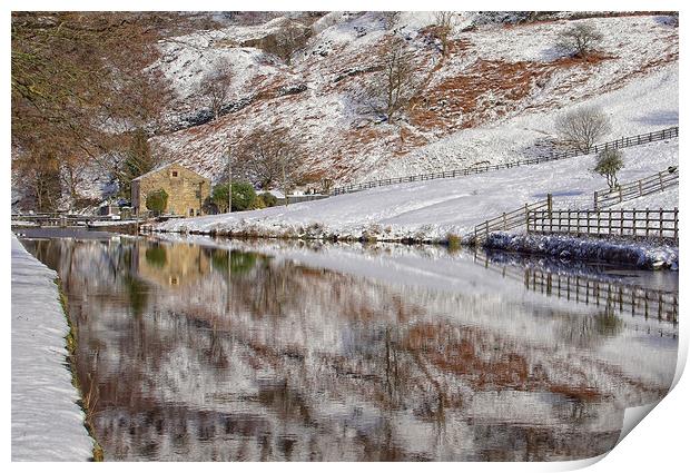 Winter on the canal at Summit. Print by David Birchall