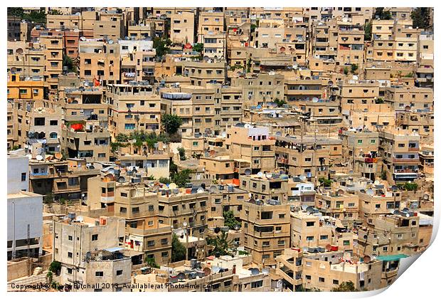 Residential Area in Amman, Jordan Print by David Birchall