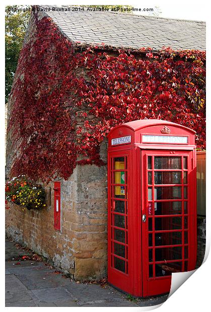  Red Telephone Box in Nottinghamshire Print by David Birchall