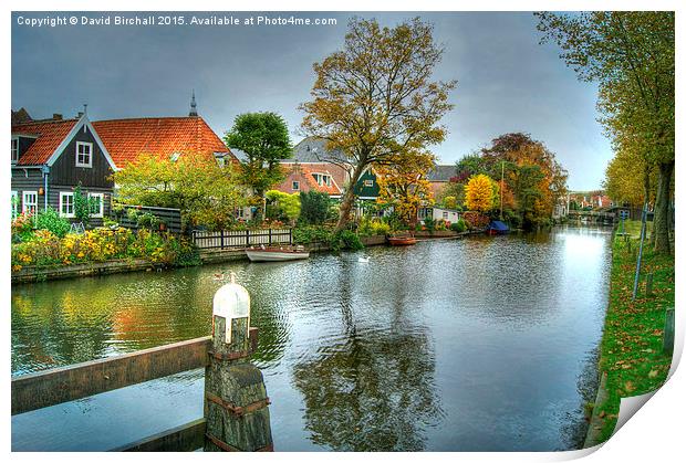  Dutch Waterway In Autumn Print by David Birchall