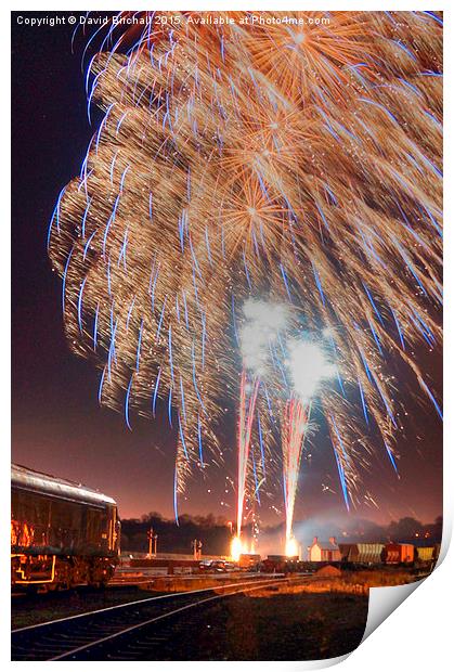 Guy Fawkes Night Fireworks  Print by David Birchall