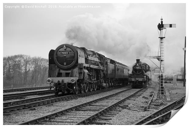 70013 Oliver Cromwell black and white Print by David Birchall