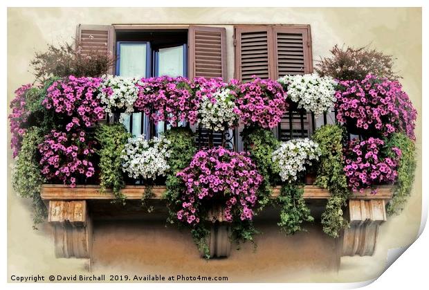 A Balcony in Rome Print by David Birchall