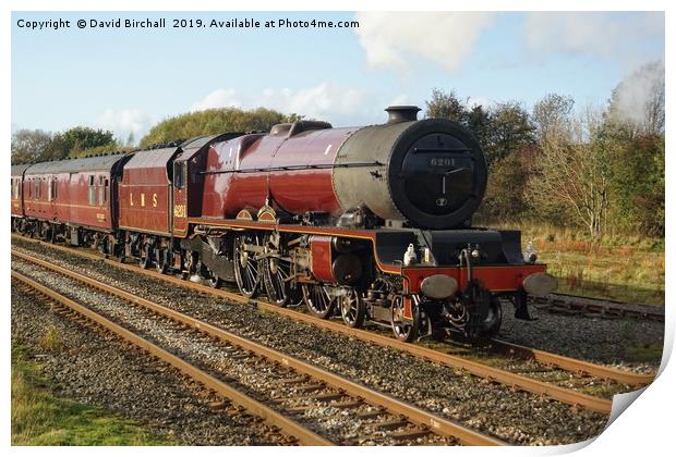 6201 Princess Elizabeth approaching Hellifield. Print by David Birchall