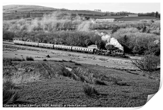 Steam in the Lancashire landscape. Print by David Birchall