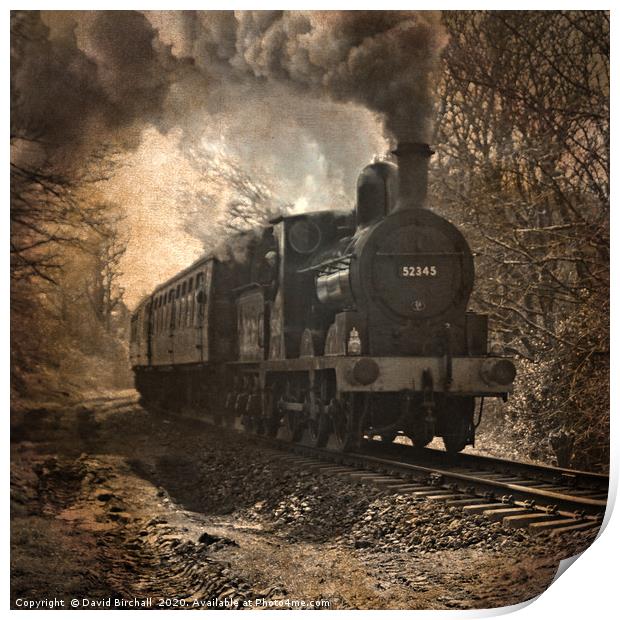 Vintage steam locomotive 52345 toned and textured Print by David Birchall