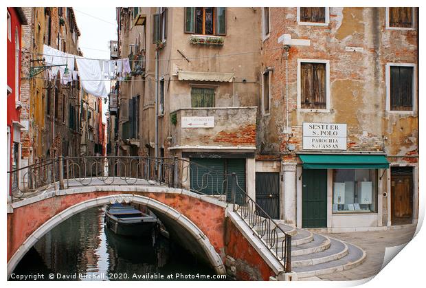 Venice Backstreet. Print by David Birchall