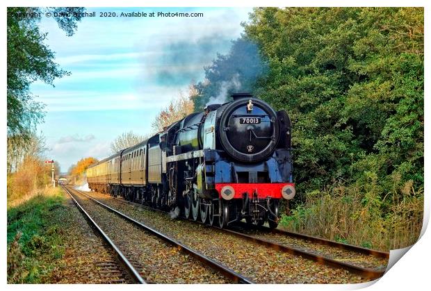 Steam locomotive 70013 Oliver Cromwell. Print by David Birchall