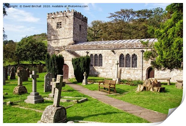 St. Michael and All Angels Church, Hubberholme. Print by David Birchall