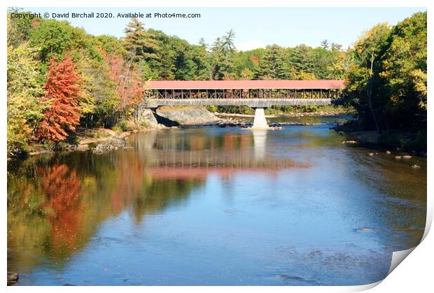 Swift River covered bridge, North Conway, New Hampshire, USA Print by David Birchall