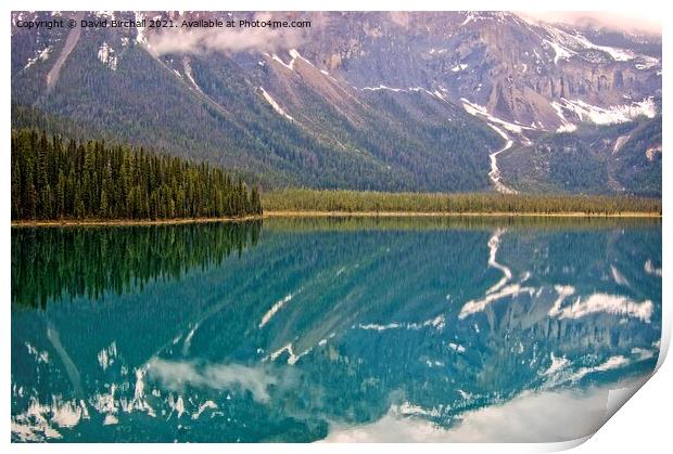 Emerald Lake reflections, Yoho National Park, Canada Print by David Birchall
