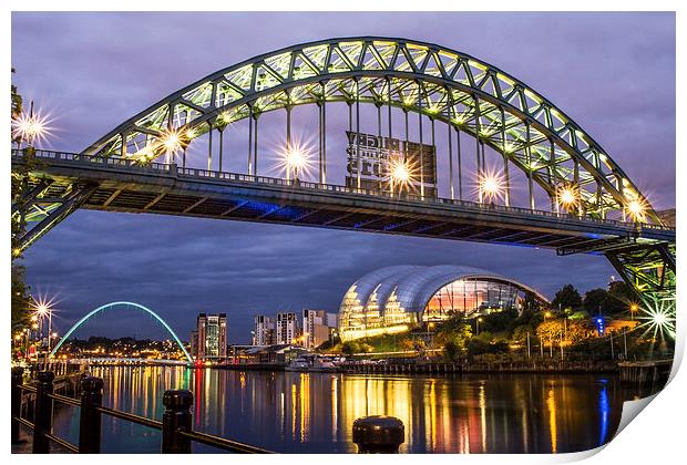  Newcastle Gateshead Quayside Print by Helen Holmes