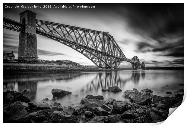 The Bridge Black and White Print by bryan hynd