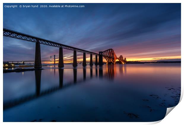 South Queensferry Sunset  Print by bryan hynd