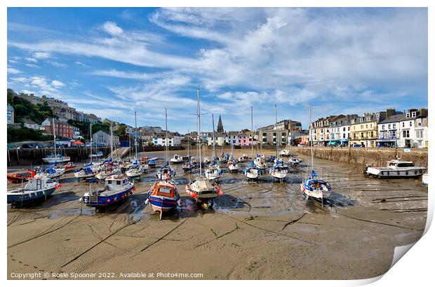 Low tide at Ilfracombe Harbour in North Devon Print by Rosie Spooner