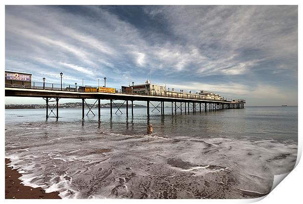 Paignton Pier (and a dog) Print by Rosie Spooner
