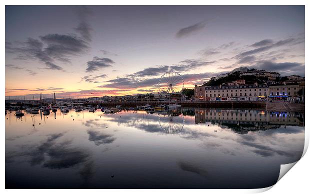 Sunset over Torquay Print by Rosie Spooner
