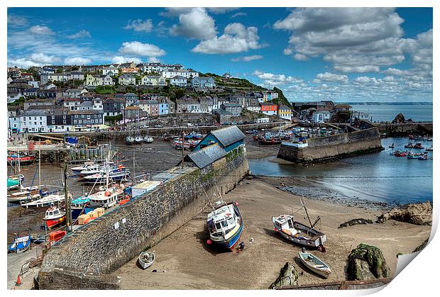 Mevagissey Outer and Inner Harbour Print by Rosie Spooner