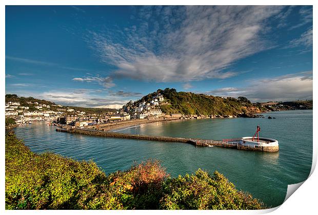  Clouds gather over Looe and the Banjo Pier early  Print by Rosie Spooner