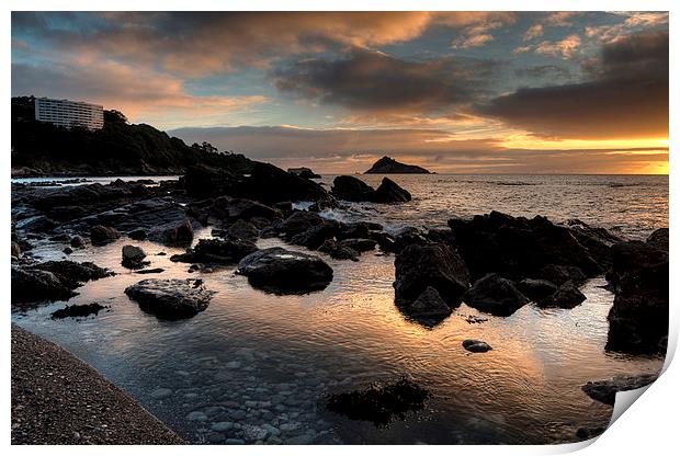  Meadfoot Beach Sunrise  Print by Rosie Spooner