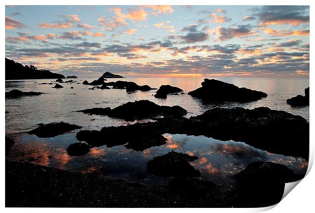  Meadfoot Beach Sunrise Torquay Print by Rosie Spooner