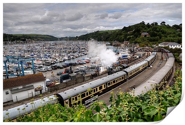  The Steam train at Kingswear Print by Rosie Spooner