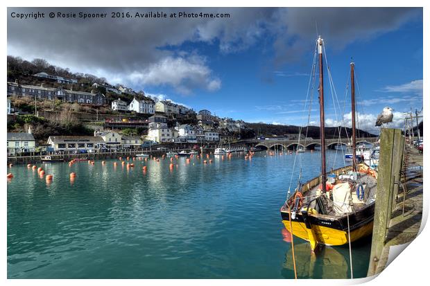 Cornish Lugger on the River Looe  Print by Rosie Spooner