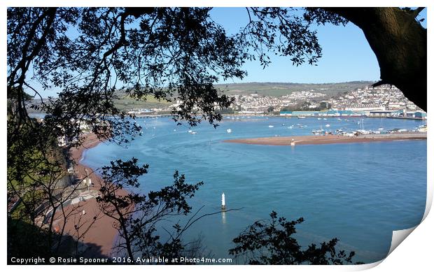 Teignmouth and Shaldon from the coast path Print by Rosie Spooner