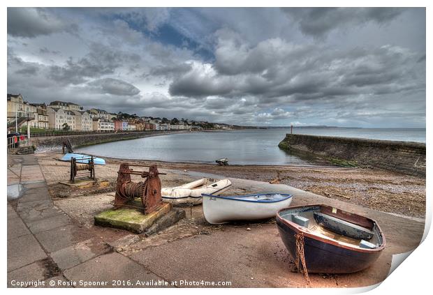 Boat Cove at Dawlish between the showers Print by Rosie Spooner