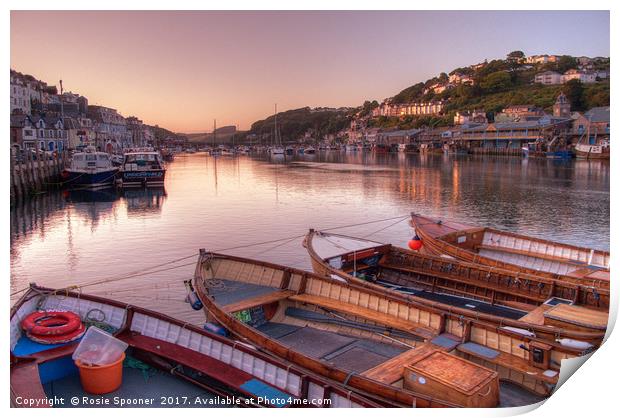 Sunset on The River Looe in South East Cornwall Print by Rosie Spooner