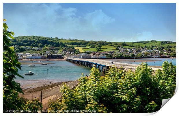 Teignmouth and Shaldon Bridge over the River Teign Print by Rosie Spooner