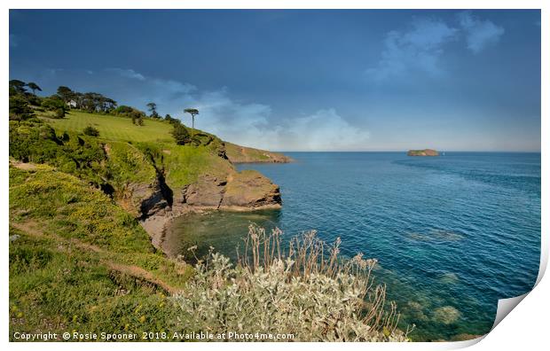 Orestone Rock view from Thatcher Point Torquay Print by Rosie Spooner
