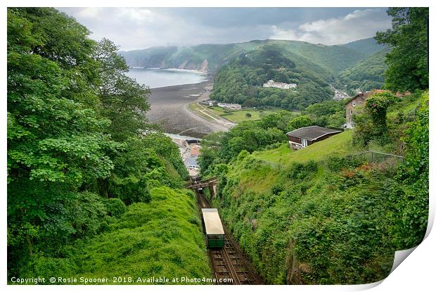 The Lynton and Lynmouth Cliff Railway North Devon Print by Rosie Spooner