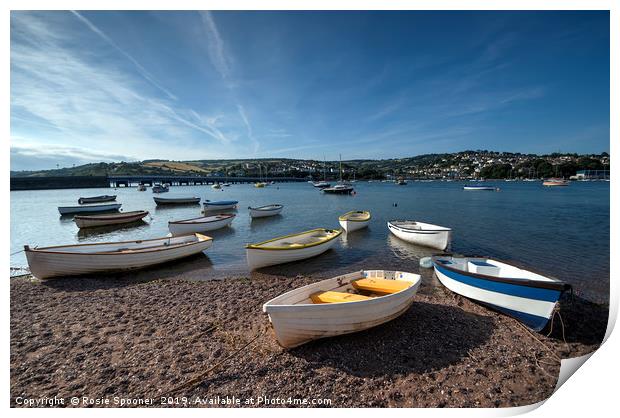 Early evening on the River Teign at Shaldon Print by Rosie Spooner