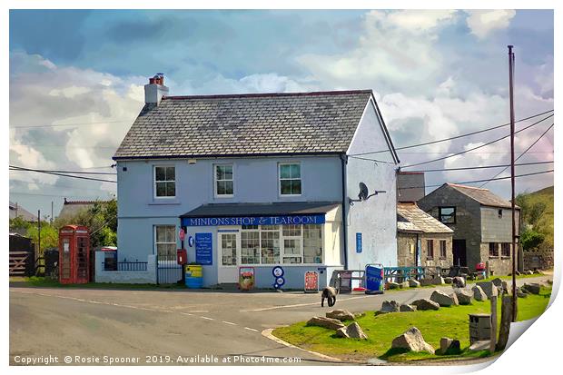 Minions Shop and Tearooms on Bodmin Moor Print by Rosie Spooner