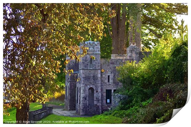 The Castle at Homeyards Botanical Gardens in Shaldon Devon Print by Rosie Spooner