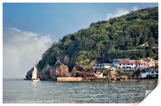 The Cary Arms at Babbacombe Beach Print by Rosie Spooner