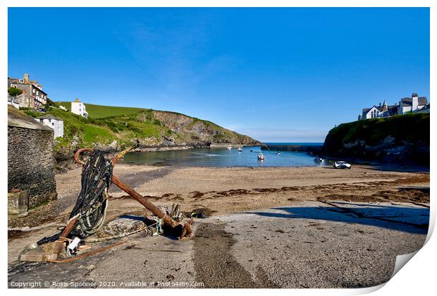 Anchor on the slipway at Port Isaac Print by Rosie Spooner