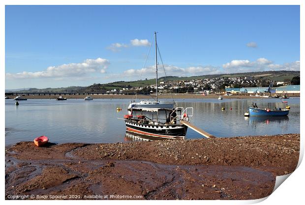 The Teignmouth and Shaldon Ferry on The River Teign Print by Rosie Spooner