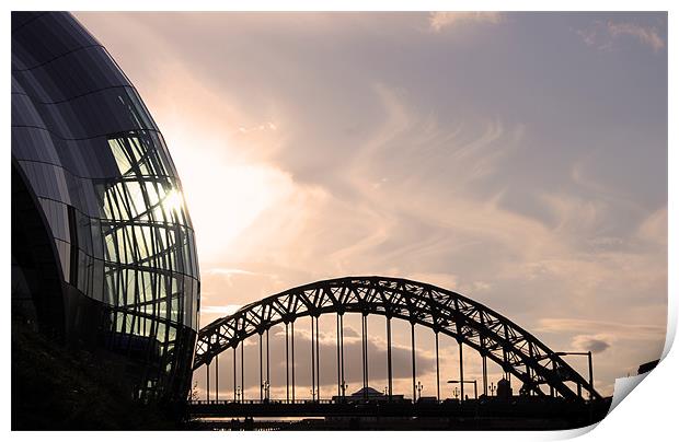 Newcastle Quayside Sunset Print by Chris Chambers