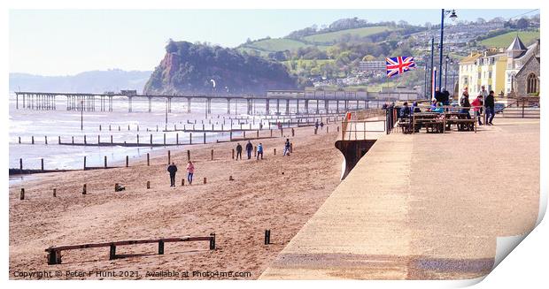 A Windy Teignmouth Beach Print by Peter F Hunt